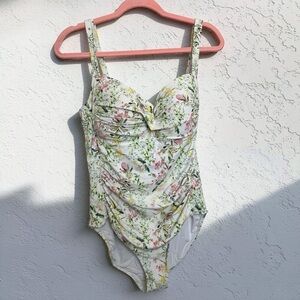Nip Tuck Swim Floral Ruched One Piece Swimsuit Tummy Control Garden 12